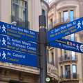 Signpost for Barcelona attractions