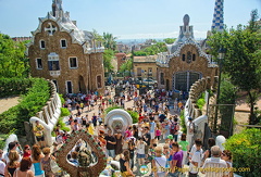 These two buildings at the main entrance are Gaudi designs
