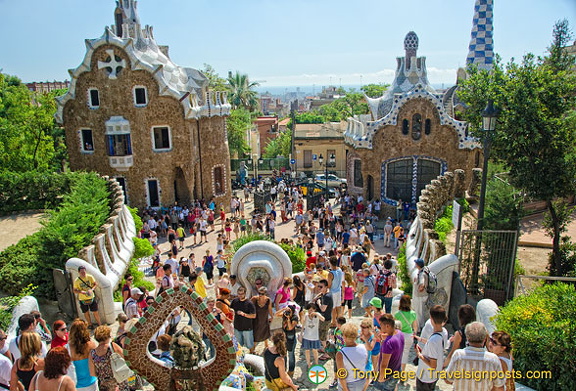These two buildings at the main entrance are Gaudi designs