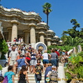 The very colourful entrance stairway section of Parc Güell