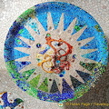 one of Gaudi's tiles in Parc Guell