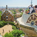 The plaza offers a full view of Barcelona city and the bay.