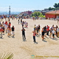 The large plaza area of Parc Guell