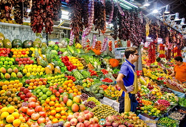 For an idea of how huge La Boqueria is, there are 66 fruit and vegetable stalls