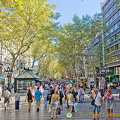 Las Ramblas is busy around the clock