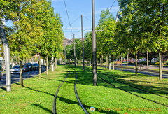 Bilbao Metro railway track - with grass...