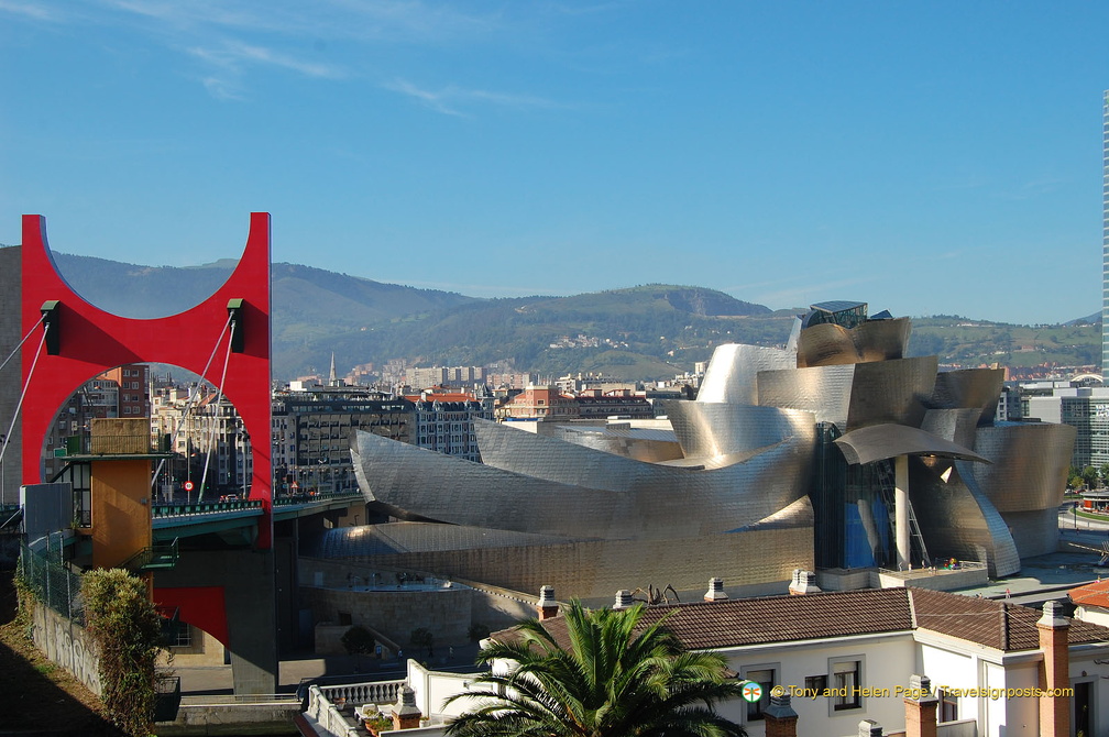 The Red Arches and the Guggenheim with Mt Artxanda in the background