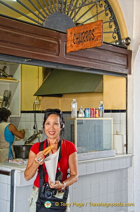 Trying the churros in Carmona