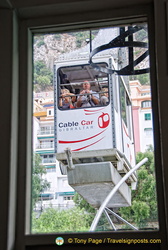 Riding the cable car in Gibraltar