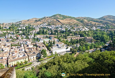 Panoramic view of Granada from the Alhambra