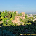 View of the Alhambra wall from the Generalife