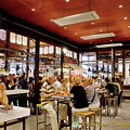 In this section there are few table with stools