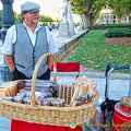 A vendor in the Plaza de Oriente