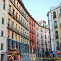 A view of buildings in Calle Cava de La San Miguel