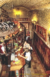 A view down at the bar of the Mesón Rincón