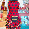 Pretty Madrid apron in a giftshop on Plaza Mayor