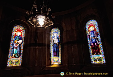 Beautiful stained glass of Montserrat Basilica
