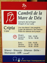 Visiting times for the Chapel of Our Lady