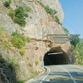 Travelling through a tunnel in the mountain