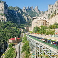 Montserrat Monastery with the Cable Car station on the cliff-side