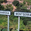 Signpost for Manresa and Montserrat