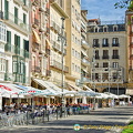 Looking down the cafes on Plaza del Castillo