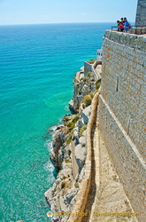 It's a steep drop from Peñíscola Castle to the water