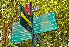San Sebastian tourist attractions signpost