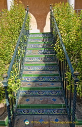 Beautiful glazed tiles on stairways