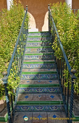 Beautiful glazed tiles on stairways