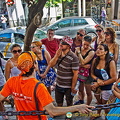 A group of young tourists in Seville