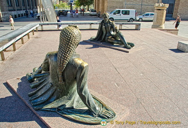 Goya Monument characters - part of the public art of Zaragoza