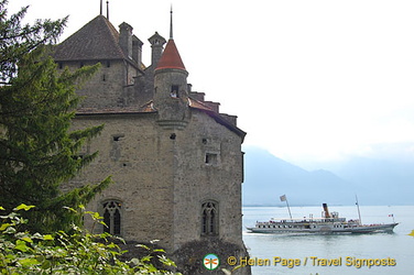 Chillon Castle on the shores of Lake Geneva