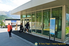 Parkhaus Serletta (Parking station). Escalators take you to the lake area.