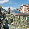 Zermatt's famous Marmot fountain