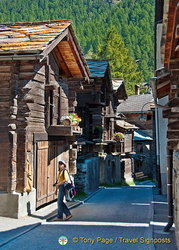 Some of Zermatt's oldest wooden buildings