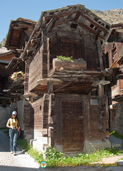 17th century Zermatt building used for storage of sausage, bread and dried meat