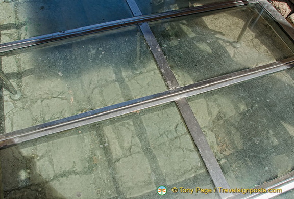 Perspex showing the Roman floor