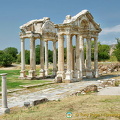 The Tetrapylon is made up of four rows of Corinthian columns