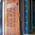Carved walnut door of the Green Tomb