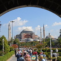 View to Hagia Sophia from the Blue Mosque, Istanbul, Turkey