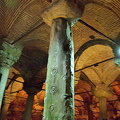 A variety of engravings on the columns of the Basilica Cistern