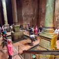 Looking down at the Medusa head columns
