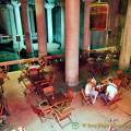 Looking down at the Cistern Cafe