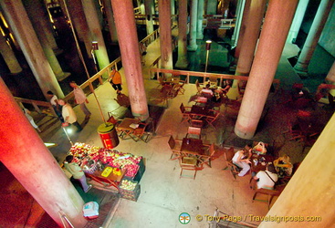 View down to the Cistern Cafe