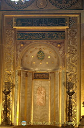 The mihrab is located where the church altar used to stand