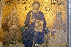 Mosaic of Empress Zoe & Constantine IX with Christ in the middle