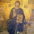 Mosaic of Empress Zoe & Constantine IX with Christ in the middle