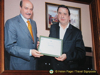 Mr. Colpan getting his Tourism award from the President of Turkey