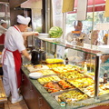 The food counter at the Lale Restaurant